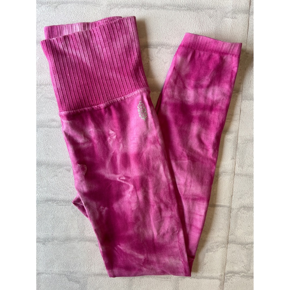 Free People Movement Good Karma Tie Dye Leggings Pink High Rise M